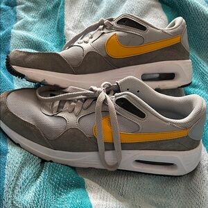 Nike Air Max Gray and Yellow Sneakers